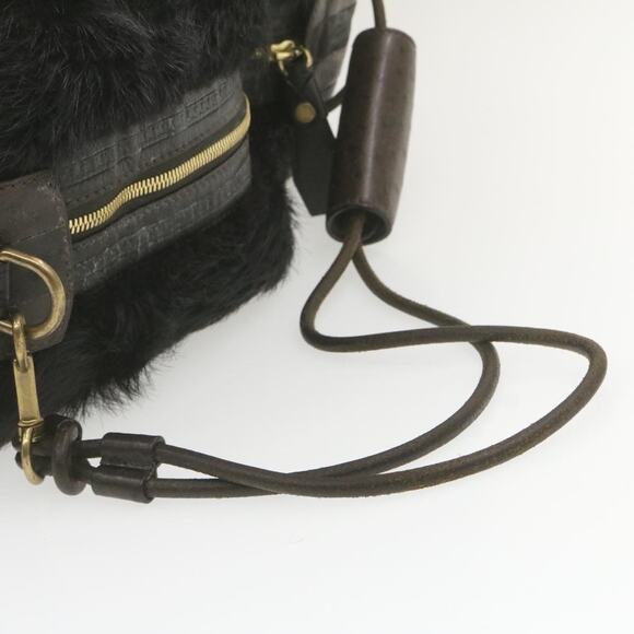 LOUIS VUITTON V Line Shoulder Bag Fur Black - Picture 7 of 16